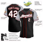 Custom Team Name Number Baseball Jersey - Personalized Authentic Black White Gray Red Raglan Sleeves Personalized Black White