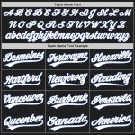 Custom Name and Number Personalized Baseball Jersey - Black, White, Gray-Royal Authentic Team Jersey Personalized Black White
