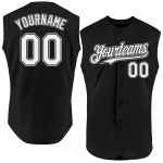 Custom Black Gray White Sleeveless Baseball Jersey for Men - Personalized Sports Apparel Personalized Black White-Gray Sleeveless