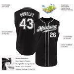Personalized Black Gray Sleeveless Baseball Jersey for Men and Women Personalized Black White-Gray Sleeveless Baseball Jersey