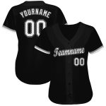 Custom Name and Number Softball Jersey - Personalized Black White-Gray Team Apparel Personalized Black White-Gray Softball