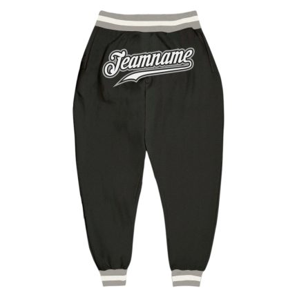 Personalized Sports Pants in Black and White-Gray for Men and Women Personalized Black White-Gray Sports Pants