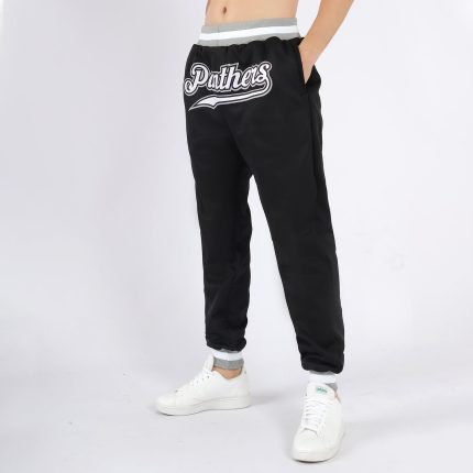 Personalized Sports Pants in Black and White-Gray for Men and Women Personalized Black White-Gray Sports Pants