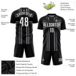 Custom Soccer Uniform Jersey with Personalized Name and Number in Black and Gray Sublimation - Team Apparel Personalized