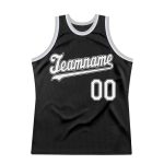 Personalized Throwback Basketball Jersey in Black and Gray - Size 2 Personalized Black White-Gray Throwback Basketball Jersey