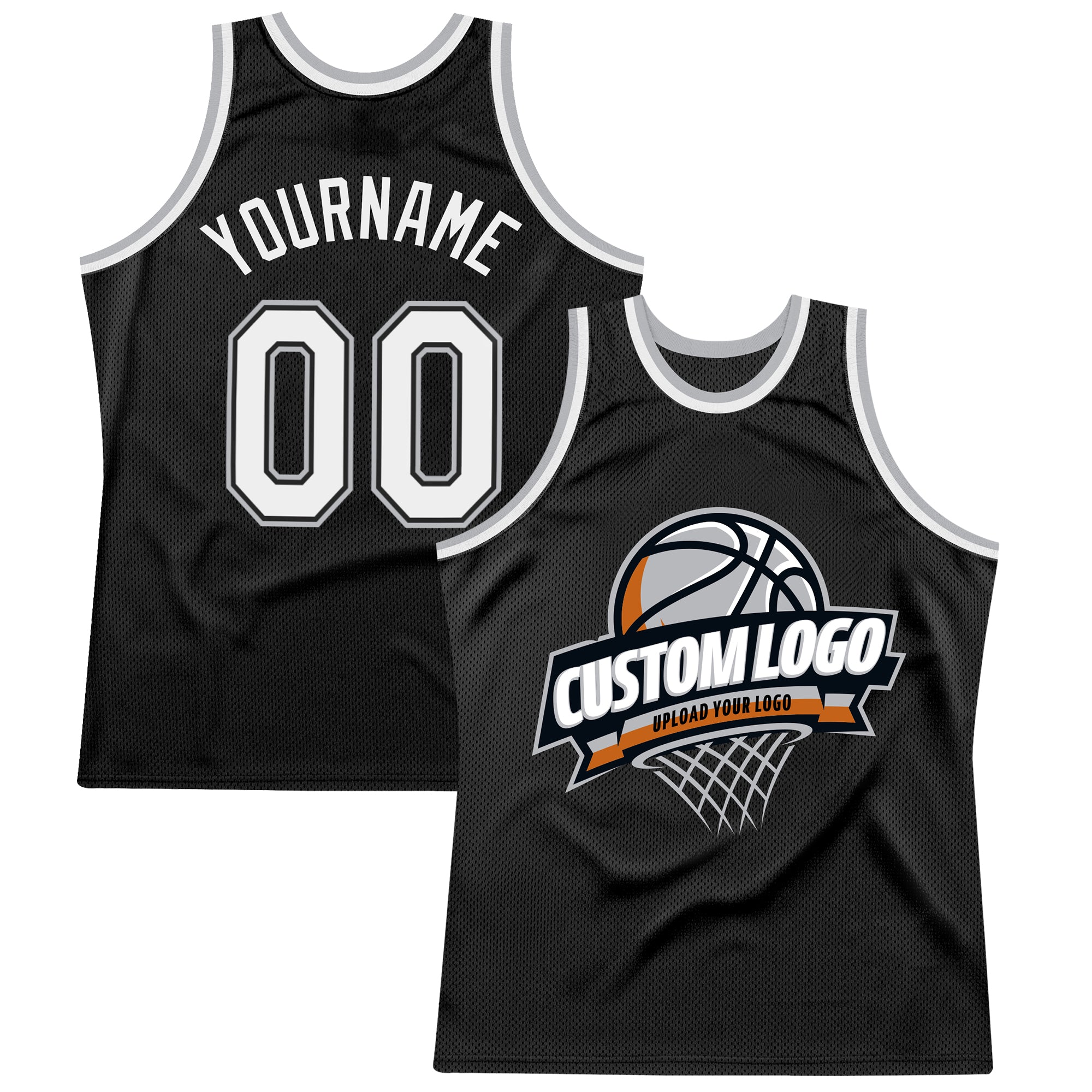 Personalized Basketball Jersey for Kids - Black and Gray Throwback Style, Size 4 Personalized Black White-Gray Throwback