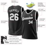 Personalized Basketball Jersey Black White Gray Throwback Style 5 Personalized Black White-Gray Throwback Basketball Jersey