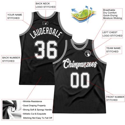 Custom Black Gray White Basketball Jersey - Personalized Sports Apparel Personalized Black White-Gray Throwback Basketball