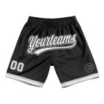 Personalized Black Gray Throwback Basketball Shorts for Men and Women Personalized Black White-Gray Throwback Basketball