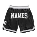 Personalized Basketball Shorts - Black White Gray Throwback Style Personalized Black White-Gray Throwback Basketball Shorts