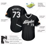 Personalized Black and Gray Baseball Jersey Shirt - Throwback Rib-Knit Style 3 Personalized Black White-Gray Throwback Rib-Knit