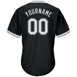 Personalized Black and Gray Baseball Jersey Shirt - Throwback Rib-Knit Style 3 Personalized Black White-Gray Throwback Rib-Knit
