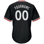 Personalized Black White Gray Baseball Jersey Shirt for Men and Women, Throwback Rib-Knit Design, Size 4 Personalized Black