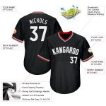 Personalized Black White Gray Baseball Jersey Shirt for Men and Women, Throwback Rib-Knit Design, Size 4 Personalized Black