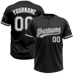 Personalized Unisex Softball Jersey - Black White Gray Two-Button Design, Soft Fabric, Perfect for Team Sports Personalized