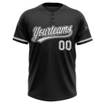 Personalized Unisex Softball Jersey - Black White Gray Two-Button Design, Soft Fabric, Perfect for Team Sports Personalized