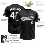 Personalized Unisex Softball Jersey - Black White Gray Two-Button Design, Soft Fabric, Perfect for Team Sports Personalized