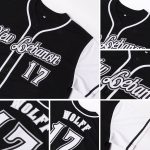 Personalized Two Tone Baseball Jersey in Black White Gray - Custom Sports Apparel Personalized Black White-Gray Two Tone