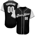 Personalized Two Tone Baseball Jersey in Black White Gray - Custom Sports Apparel Personalized Black White-Gray Two Tone