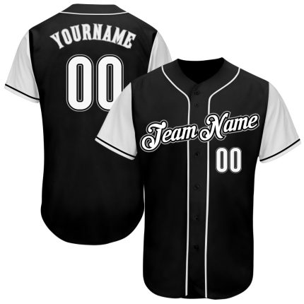 Personalized Two Tone Baseball Jersey in Black White Gray - Custom Sports Apparel Personalized Black White-Gray Two Tone