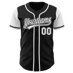 Personalized Black Gray Two-Tone Baseball Jersey for Men Women Kids - Custom Name and Number Personalized Black White-Gray