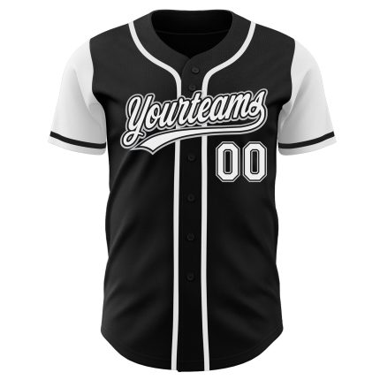 Personalized Black Gray Two-Tone Baseball Jersey for Men Women Kids - Custom Name and Number Personalized Black White-Gray
