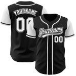 Personalized Black Gray Two-Tone Baseball Jersey for Men Women Kids - Custom Name and Number Personalized Black White-Gray