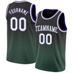 Custom Name and Number Personalized Black White Green Basketball Jersey - Authentic Fade Fashion Team Apparel Personalized