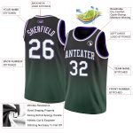 Personalized Basketball Jersey Black White Green Fade Fashion Style Personalized Black White-Green Fade Fashion Basketball