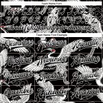 Personalized 3D Bomber Varsity Letterman Jacket - Black White Heron and Cloud Design Personalized Black White Heron And Cloud