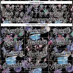 Custom 3D Bomber Varsity Jacket with Black White Heron and Flower Design, Full-Snap Letterman Style Personalized Black White