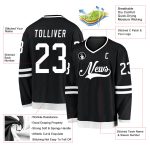 Personalized Black and White Hockey Jersey for Men and Women - Custom Team Apparel Personalized Black White Hockey Jersey