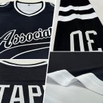 Personalized Black and White Hockey Jersey for Men and Women - Custom Team Apparel Personalized Black White Hockey Jersey