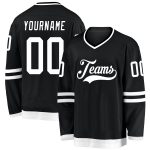 Personalized Black and White Hockey Jersey for Men and Women - Custom Team Apparel Personalized Black White Hockey Jersey