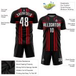 Personalized Black and Hot Pink Soccer Jersey Sublimation Uniform Personalized Black White-Hot Pink Sublimation Soccer Uniform