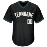 Custom Name Number Black White Green Baseball Jersey Shirt - Personalized Authentic Throwback Rib-Knit Team Gear Personalized