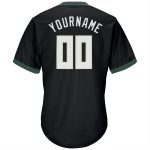 Custom Name Number Black White Green Baseball Jersey Shirt - Personalized Authentic Throwback Rib-Knit Team Gear Personalized