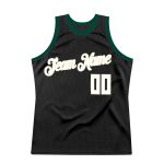 Personalized Black White Hunter Green Basketball Jersey - Throwback Style Personalized Black White-Hunter Green Throwback