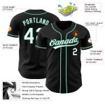 Personalized Authentic Baseball Jersey in Black, White, and Kelly Green Personalized Black White-Kelly Green Authentic Baseball