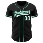 Personalized Authentic Baseball Jersey in Black, White, and Kelly Green Personalized Black White-Kelly Green Authentic Baseball