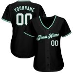Custom Baseball Jersey Personalized Black White Kelly Green Team Name Number Personalized Black White-Kelly Green Authentic
