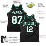 Custom Name Number Black White Kelly Green Basketball Jersey - Personalized Authentic Throwback Style Personalized Black