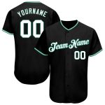 Personalized Black and Green Baseball Jersey for Men and Women Personalized Black White-Kelly Green Baseball Jersey