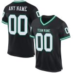 Custom Name Number Personalized Black White Kelly Green Mesh Football Jersey Authentic Throwback Team Gear Personalized Black