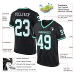 Custom Name Number Personalized Black White Kelly Green Mesh Football Jersey Authentic Throwback Team Gear Personalized Black