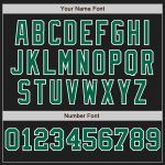 Custom Name Number Baseball Jersey - Personalized Black White Kelly Green Pinstripe Authentic Split Design Personalized Black