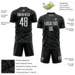 Personalized Sublimation Soccer Jersey in Black, White & Kelly Green - Custom Uniform 2 Personalized Black White-Kelly Green
