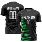 Personalized Sublimation Soccer Jersey - Black White Kelly Green Uniform Personalized Black White-Kelly Green Sublimation