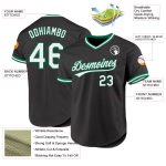 Personalized Black White Kelly Green Throwback Baseball Jersey for Men and Women Personalized Black White-Kelly Green Throwback