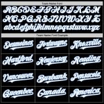 Customizable Baseball Jersey - Black, White, Light Blue - Personalized Team Name & Number - Authentic Arm Shapes Personalized